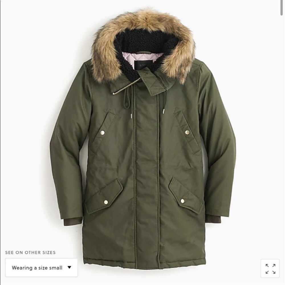 J Crew Green Parka